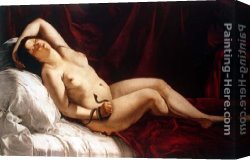 Cleopatra Testing Poisons on Condemned Prisoners Canvas Paintings - Cleopatra by Orazio Gentleschi