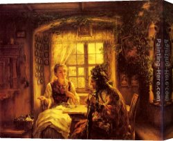 Otto Canvas Paintings - An Afternoon Visit by Otto Piltz