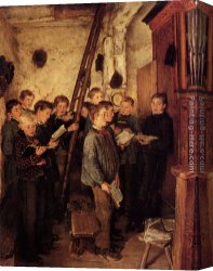 Otto Canvas Paintings - Choir Rehearsal by Otto Piltz