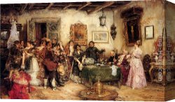 Salinas Canvas Paintings - After The Performance by Pablo Juan Salinas