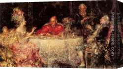 Salinas Canvas Paintings - An Evening with the Cardinal by Pablo Juan Salinas