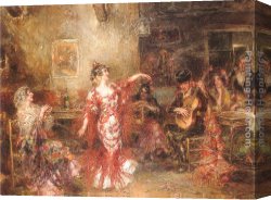 Spanish Town Canvas Paintings - The Spanish Dancer by Pablo Juan Salinas