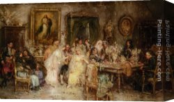 Salinas Canvas Paintings - The Wedding Party by Pablo Juan Salinas
