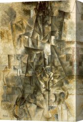 Picasso Canvas Paintings - Accordionist by Pablo Picasso