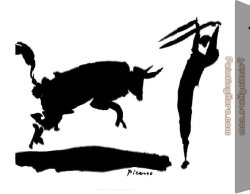 Picasso Canvas Paintings - bullfight III by Pablo Picasso