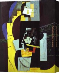 Picasso Canvas Paintings - Card Player by Pablo Picasso