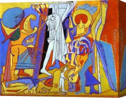 Picasso Canvas Paintings - Crucifixion by Pablo Picasso