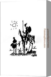 Picasso Canvas Paintings - Don Quixote by Pablo Picasso