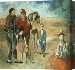 Family Canvas Paintings - Family at Saltimbanquesc by Pablo Picasso