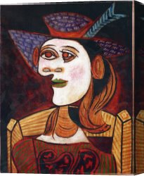 Picasso Canvas Paintings - Femme assise au chapeau Dora Maar by Pablo Picasso