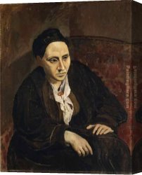 Picasso Canvas Paintings - Gertrude Stein by Pablo Picasso