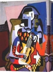 Harlequin Canvas Paintings - harlequin musician.1924 by Pablo Picasso