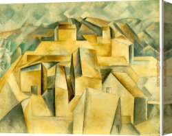Picasso Canvas Paintings - Houses on the Hill Horta de Ebro by Pablo Picasso