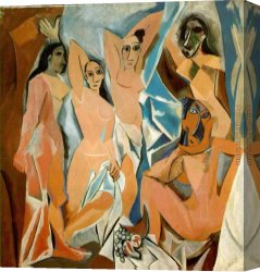 Picasso Canvas Paintings - Les Demoiselles dAvignon by Pablo Picasso