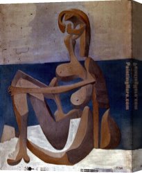 Picasso Canvas Paintings - Seated Bather by Pablo Picasso
