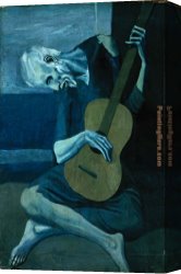 Picasso Canvas Paintings - The Old Guitarist by Pablo Picasso