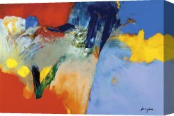 Composition with Red Yellow And Blue Canvas Paintings - Red-Blue II by Pascal Magis