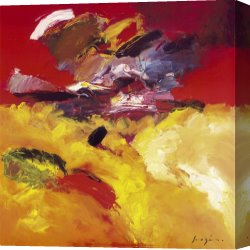 Composition with Red Yellow And Blue Canvas Paintings - Yellow and red by Pascal Magis