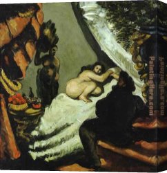 Paul Cezanne Canvas Paintings - A Modern Olympia by Paul Cezanne