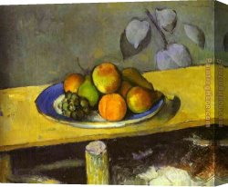 Pear Canvas Paintings - Apples Peaches Pears and Grapes by Paul Cezanne