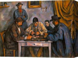Guitar Player Canvas Paintings - Card Players by Paul Cezanne