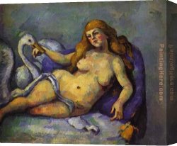 Leda And The Swan Canvas Paintings - Leda with Swan by Paul Cezanne