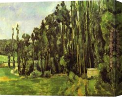 Paul Cezanne Canvas Paintings - Poplar Trees by Paul Cezanne