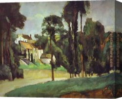 The Road to Middelharnis Canvas Paintings - Road at Pontoise by Paul Cezanne