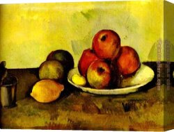 Apple Canvas Paintings - Still-life with Apples by Paul Cezanne