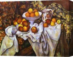 Allegory of Human Life Canvas Paintings - Still Life with Apples and Oranges by Paul Cezanne