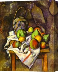Paul Cezanne Canvas Paintings - Straw Vase by Paul Cezanne