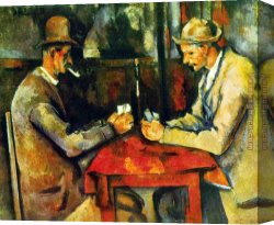 Guitar Player Canvas Paintings - The Card Players by Paul Cezanne