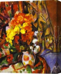 Paul Cezanne Canvas Paintings - Vase with Flowers by Paul Cezanne