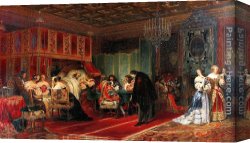 Delaroche Canvas Paintings - Cardinal Mazarin Dying by Paul Delaroche