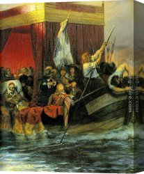 Delaroche Canvas Paintings - Cardinal Richelieu by Paul Delaroche