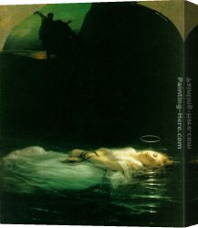 Delaroche Canvas Paintings - Young Christian Martyr by Paul Delaroche