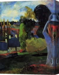 Farm Canvas Paintings - Farm in Brittany by Paul Gauguin