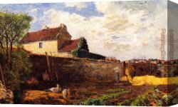 Farm Canvas Paintings - Geese on the Farm by Paul Gauguin
