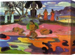 Paul Gauguin Canvas Paintings - Mahana No Atua by Paul Gauguin