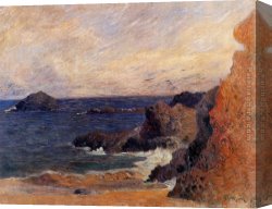 Rocky Coast Canvas Paintings - Rocky Coast by Paul Gauguin