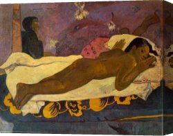 Spirit of Spring Canvas Paintings - Spirit of the Dead Watching by Paul Gauguin