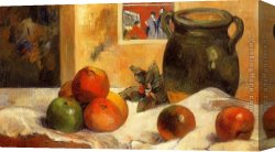 Allegory of Human Life Canvas Paintings - Still Life with Japanese Print by Paul Gauguin