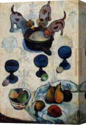 Allegory of Human Life Canvas Paintings - Still Life with Three Puppies by Paul Gauguin