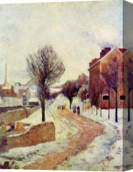 Snow Canvas Paintings - Suburb Under Snow by Paul Gauguin