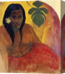 Tahitian Canvas Paintings - Tahitian Woman by Paul Gauguin