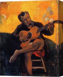The Guitar 1918 Canvas Paintings - The Guitar Player by Paul Gauguin