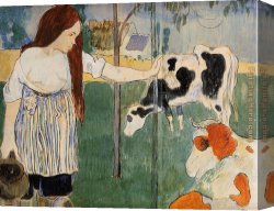 Milkmaid Canvas Paintings - The Milkmaid by Paul Gauguin