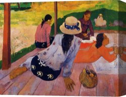 Siesta Canvas Paintings - The Siesta by Paul Gauguin