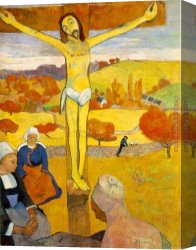 Yellow Canvas Paintings - The Yellow Christ by Paul Gauguin