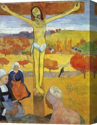 Yellow Canvas Paintings - Yellow Christ by Paul Gauguin